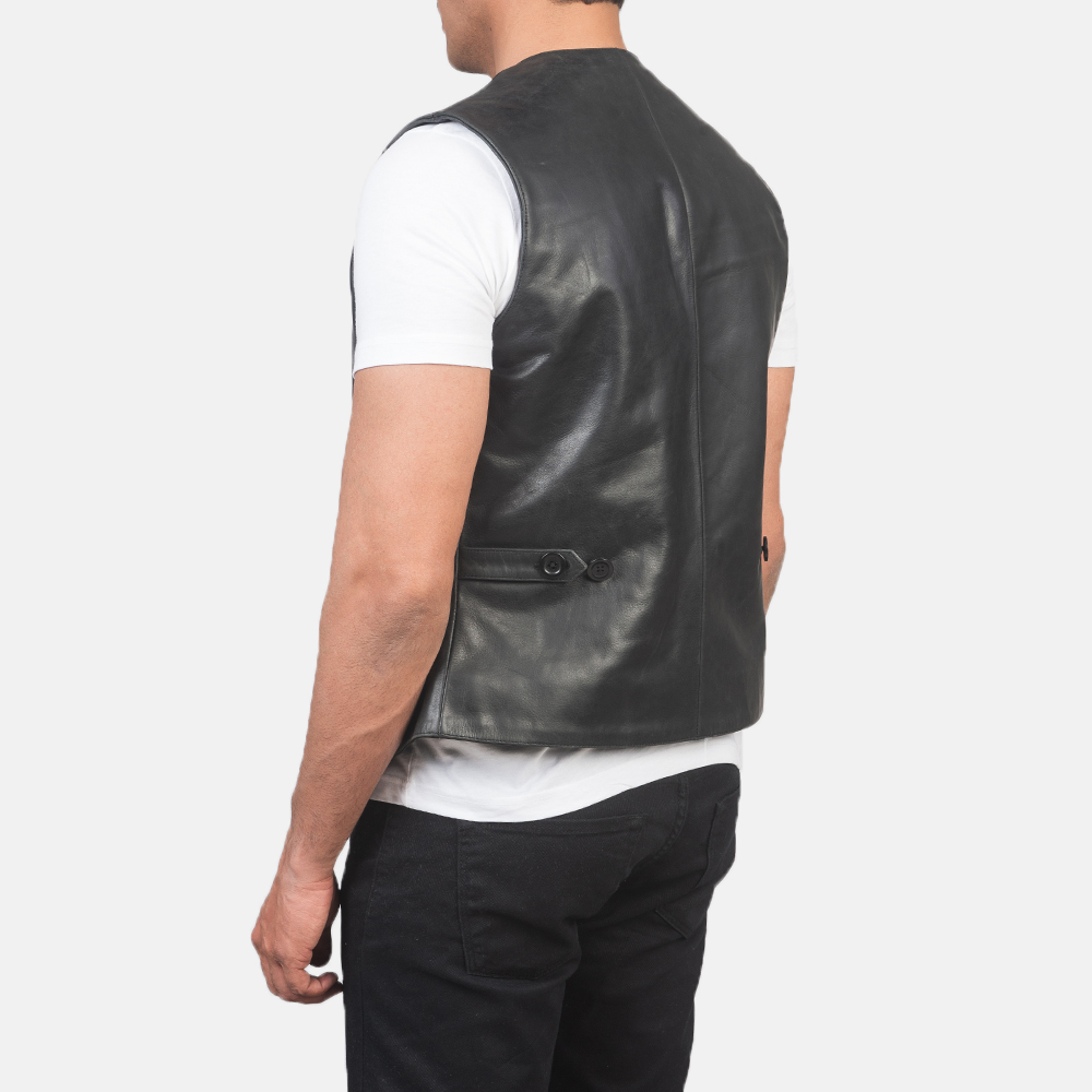 Safari Brown Leather Vest - Image 5
