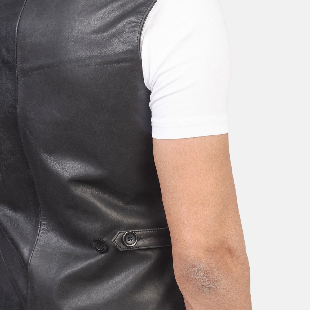 Safari Brown Leather Vest - Image 3