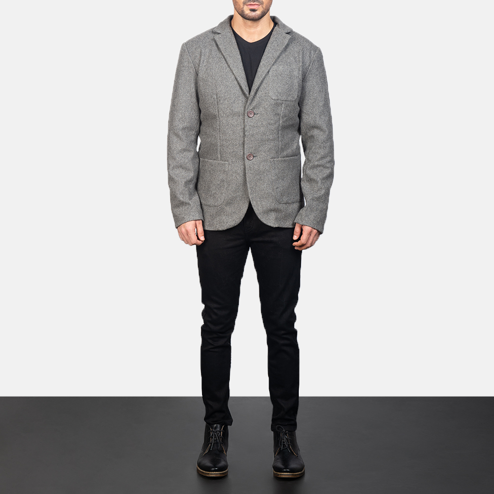 Borges Grey Wool Blazer - Image 2