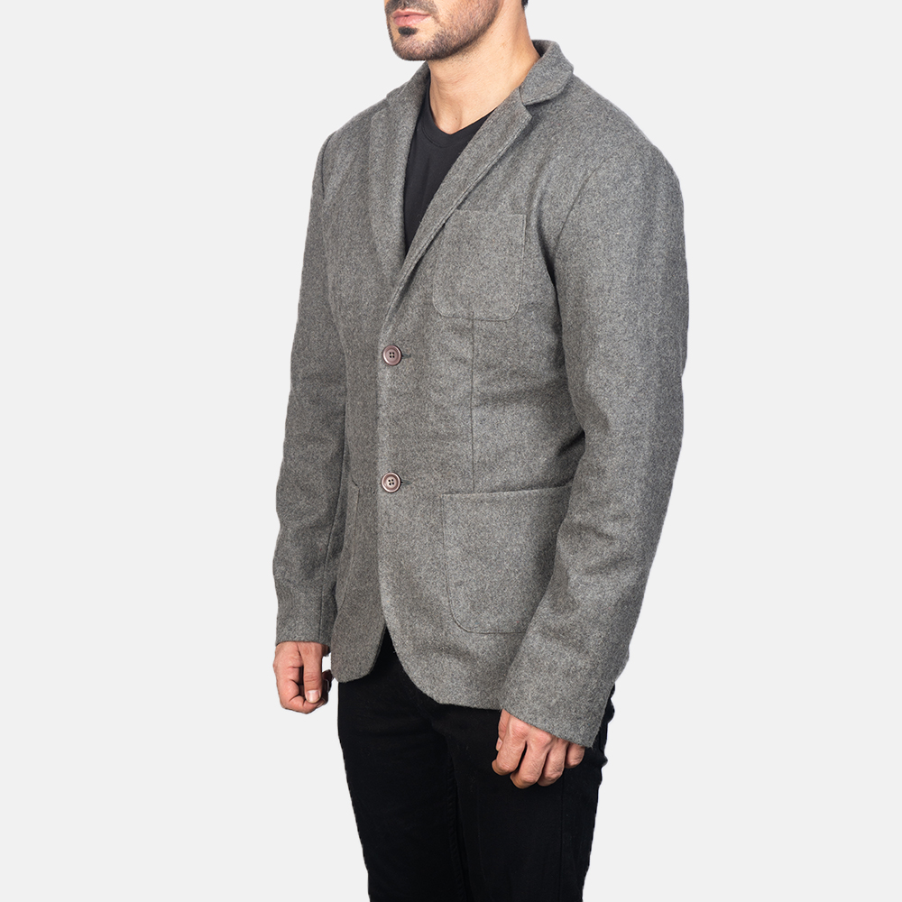 Borges Grey Wool Blazer - Image 5