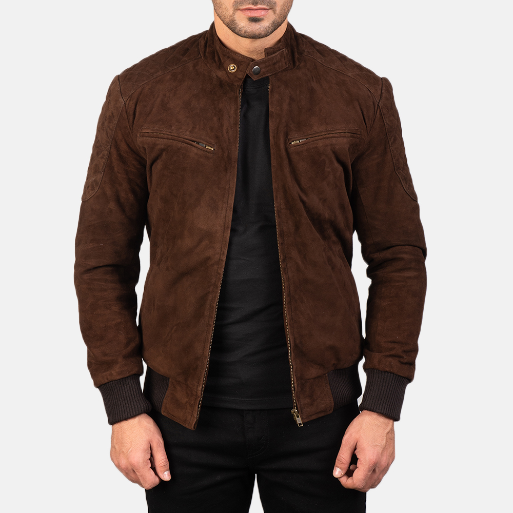 Sven Mocha Suede Bomber Jacket - Image 5